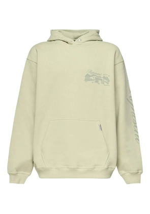Represent logo-print cotton hoodie - Green