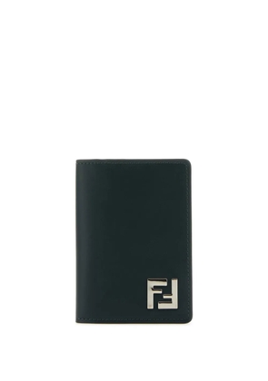 FENDI logo-plaque cardholder - Green