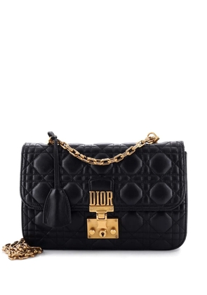 Christian Dior Pre-Owned Dioraddict Flap Bag Cannage Quilt Lambskin Medium shoulder bag - Black