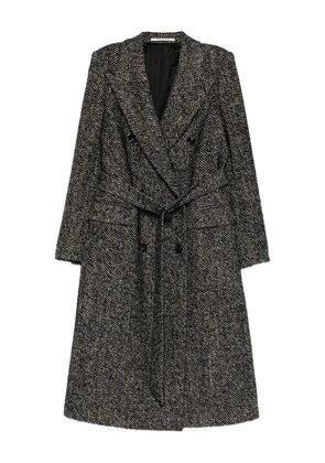 Tagliatore herringbone double-breasted coat - Black