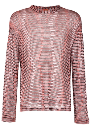 VITELLI open-knit striped sweatshirt - Orange