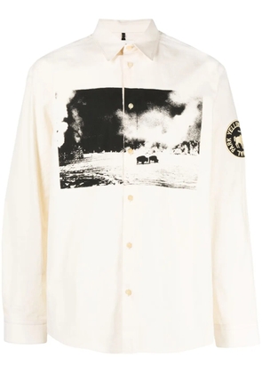 OAMC graphic-print long-sleeve cotton shirt - White