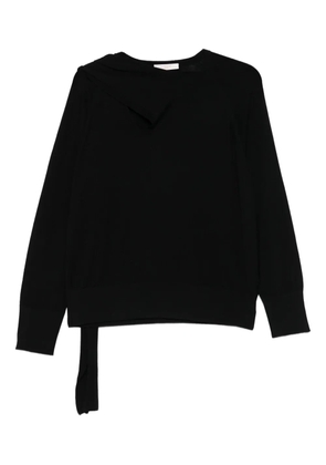 Incotex asymmetric-neckline side-slit sweater - Black