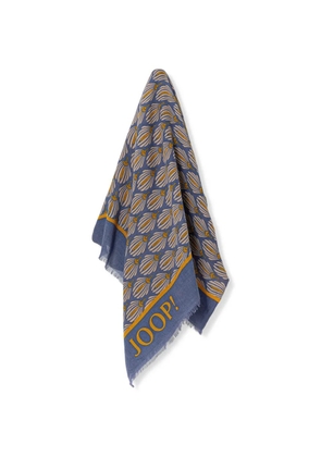 Joop! fringed-hem scarf - Blue