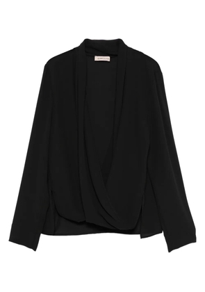 Blanca Vita wrap-front long-sleeve top - Black