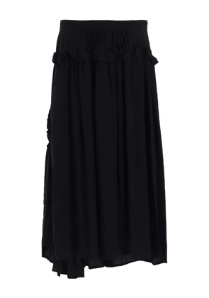 Y's ruffled midi skirt - Black