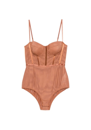 ZIMMERMANN ribbon-trim corset bodysuit - Orange