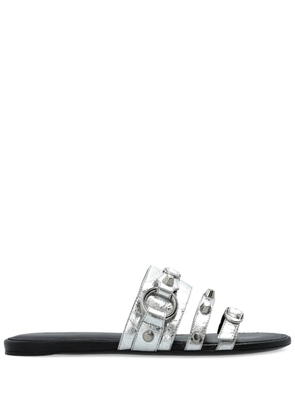 Balenciaga buckle-detail slides - Silver