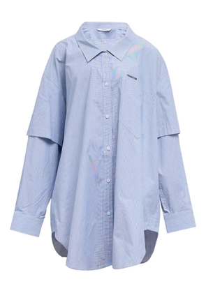 pushBUTTON striped layered shirt dress - Blue