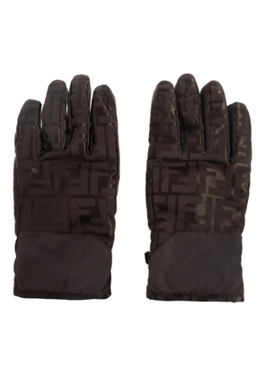 FENDI monogram gloves - Brown