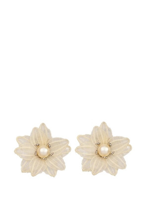 SILVIA FURMANOVICH Flower pearl and diamond earrings - Gold