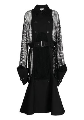 Noir Kei Ninomiya double-breasted belted coat - Black