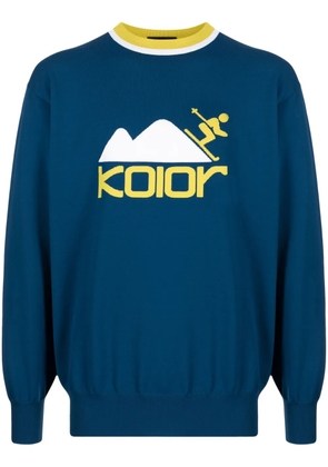 Kolor intarsia-knit logo jumper - Black