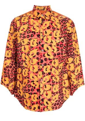 Black Comme Des Garçons x Filip Pagowski print cut-out cuff shirt - Red