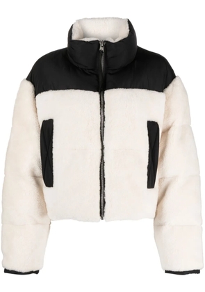 Shoreditch Ski Club Maya shearling puffer jacket - White