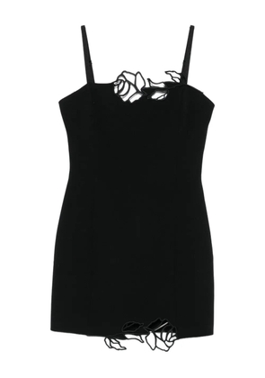 Blumarine rose-embellished mini dress - Black