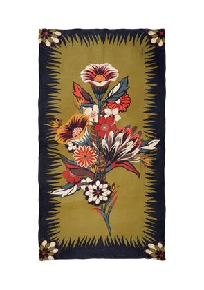 Osklen Party floral-garden scarf - Green