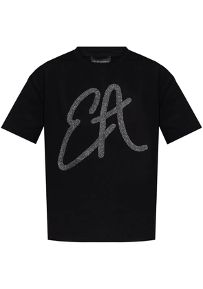 Emporio Armani logo-appliqué cotton T-shirt - Black