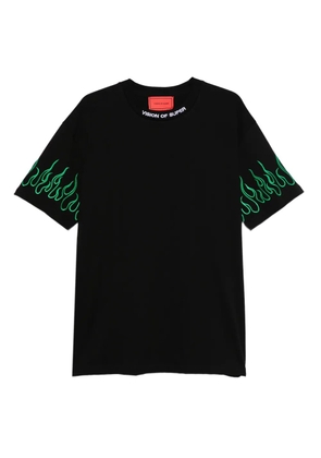 Vision Of Super flames-motif T-shirt - Black