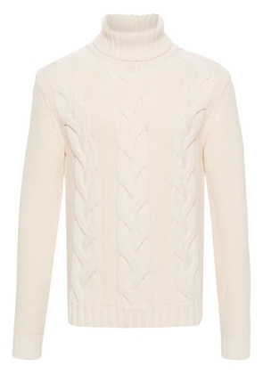 K-Way cable-knit roll-neck jumper - Neutrals