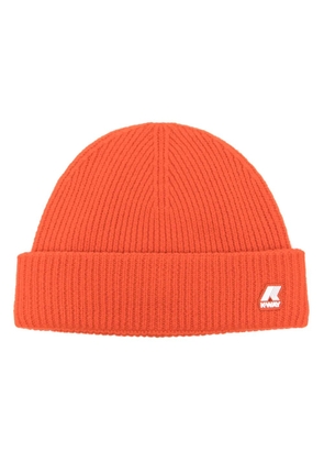 K-Way logo-patch wool beanie - Orange