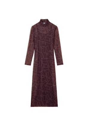Sunnei long-sleeve sheer midi dress - Brown