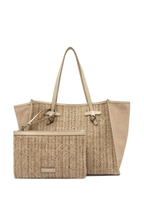 GIANNI CHIARINI Marcella herringbone-straw tote bag - Neutrals