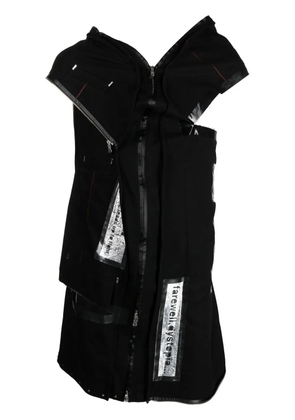 Takahiromiyashita The Soloist asymmetrical distressed sleeveless jacket - Black