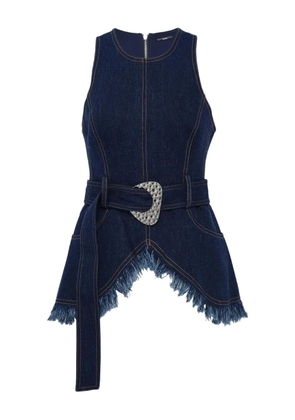 Alexis Reed fringed belted top - Blue