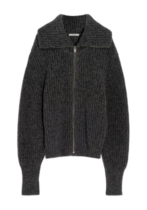 LEMAIRE ribbed zip-up cardigan - Black