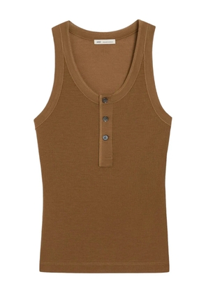 AMI Paris buttoned placket tank top - Brown