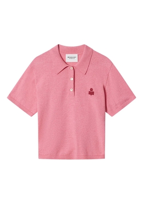 MARANT ÉTOILE Althea buttoned logo polo top - Pink