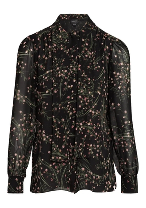 Giambattista Valli floral-print tie-neck blouse - Black