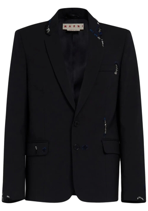 Marni embroidered virgin wool blazer - Black