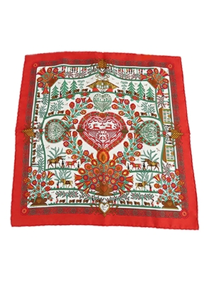 Hermès Pre-Owned 2010-2025 Decoupages Silk Scarf scarves - Red
