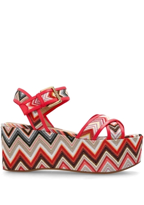 Missoni 80mm Zigzag platform sandals - Red
