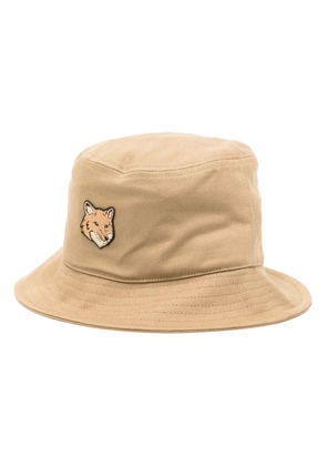 Maison Kitsuné Bold Fox Head bucket hat - Brown