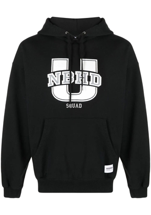 Neighborhood logo-print cotton hoodie - Black