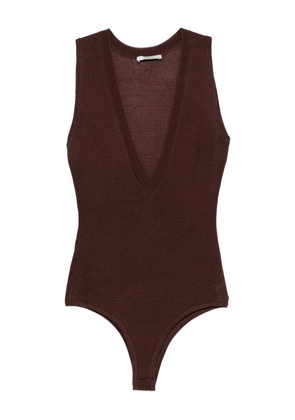 ENTIRE STUDIOS V-neck bodysuit - Brown