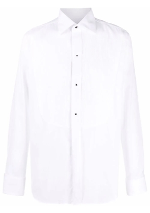 Canali buttoned long-sleeve tuxedo shirt - White