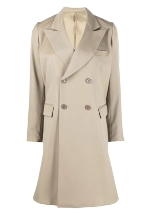 Noir Kei Ninomiya double-breasted high-low coat - Neutrals
