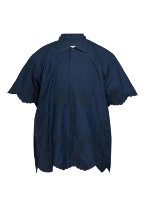 Diomene scalloped embroidered shirt - Blue