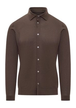 Filippo De Laurentiis button-fastening knitted shirt - Brown