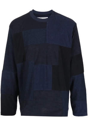 White Mountaineering slouchy paneled jumper - Blue