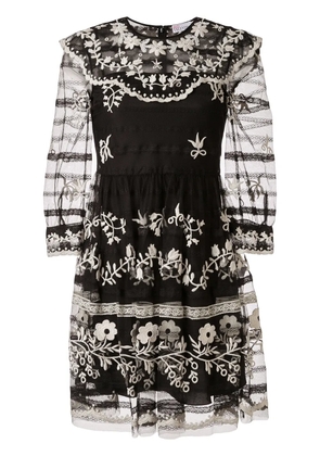 RED Valentino embroidered mini dress - Black
