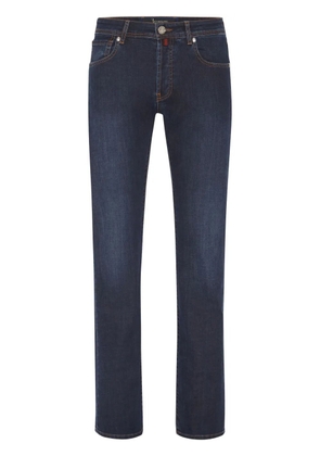 Billionaire logo-embroidered straight-leg jeans - Blue