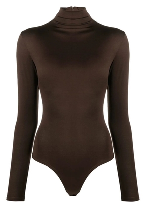 Atu Body Couture mock-neck long-sleeved bodysuit - Brown