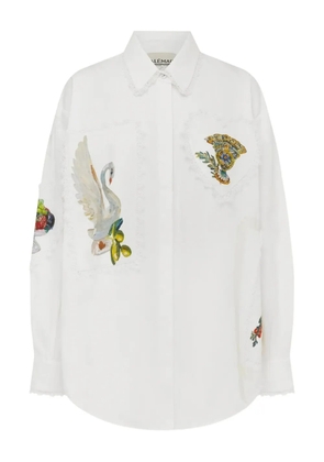 ALEMAIS Orazio lace-panel shirt - White