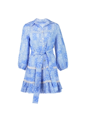 Temptation Positano Gelato bandana belted shirt dress - Blue