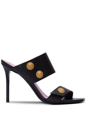 Balmain button-fastening leather sandals - Black